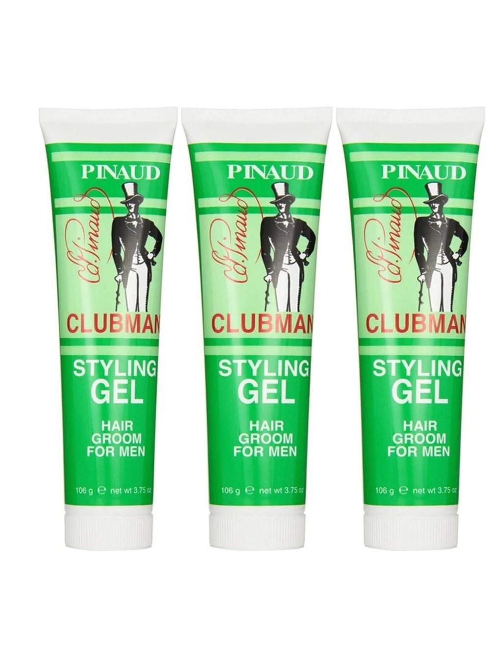 3 Tubes Clubman Pinaud Styling Gel 3.75oz - NWOB